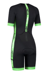 Women's coldmax short sleeves tri-suit black-green